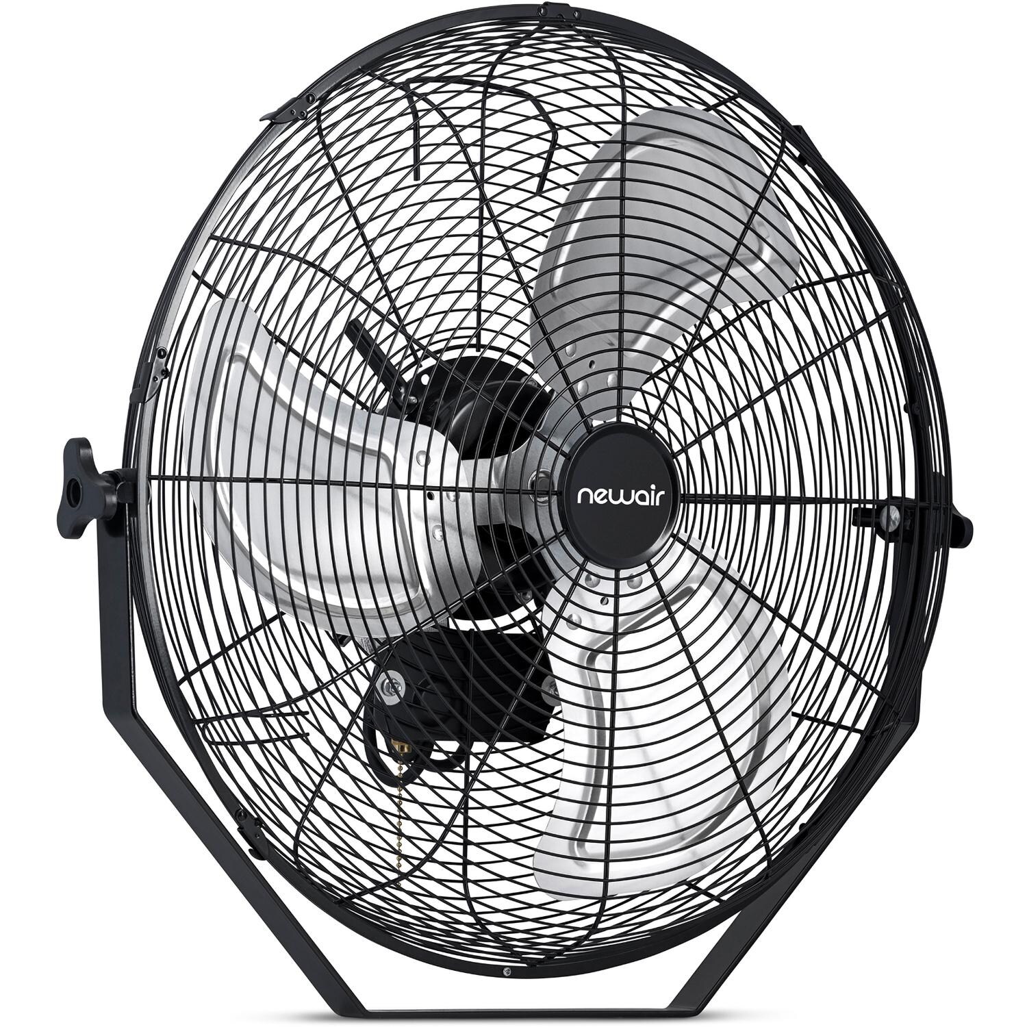 18-in High Velocity Wall Mount Fan w/ 3 Fan Speeds & Adjustable Tilt Head by NewAir - NIF18WBK01