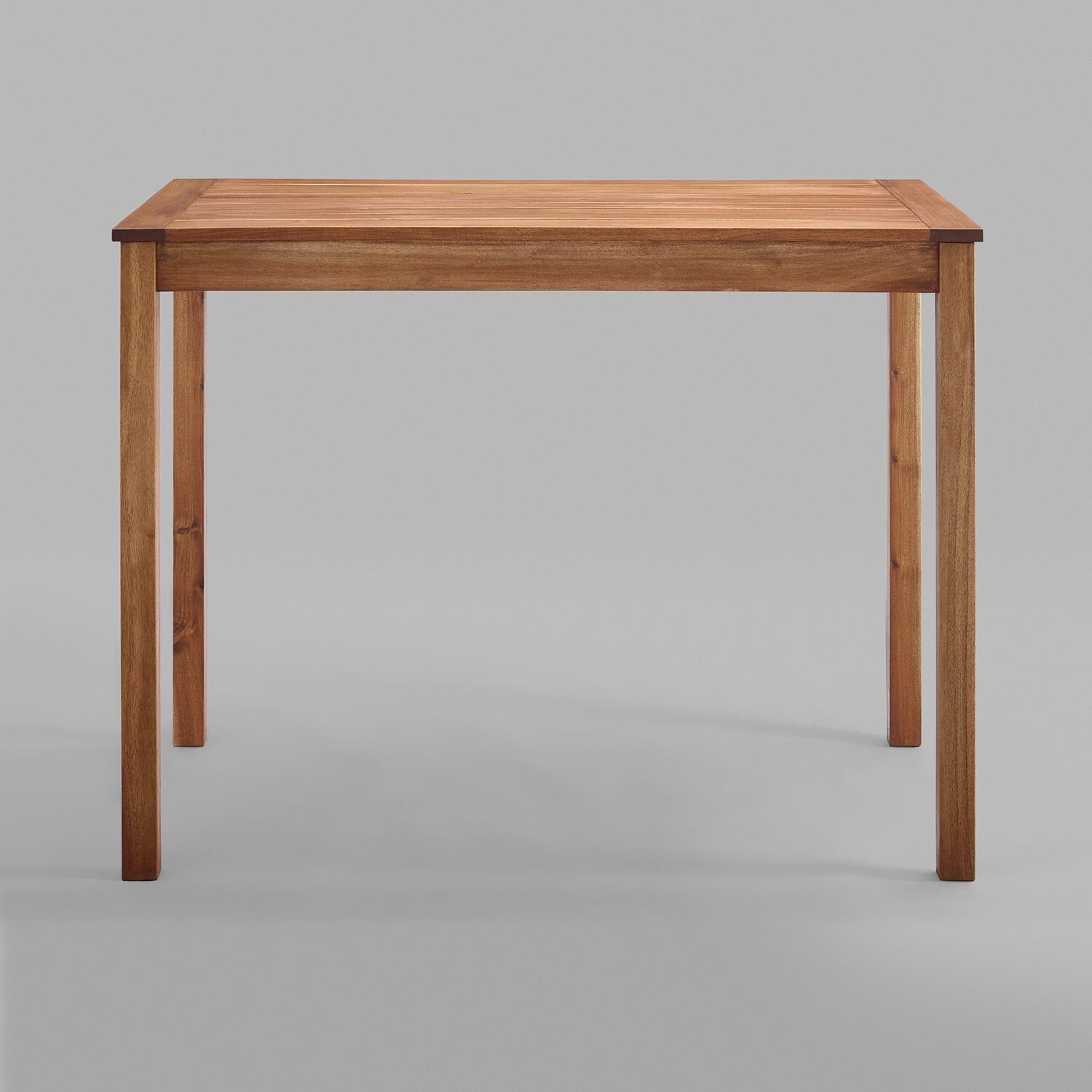 Ultimate Patio 48 X 24 Inch Rectangular Acacia Patio Counter Height Bar Table - Brown - Front View thumbnail