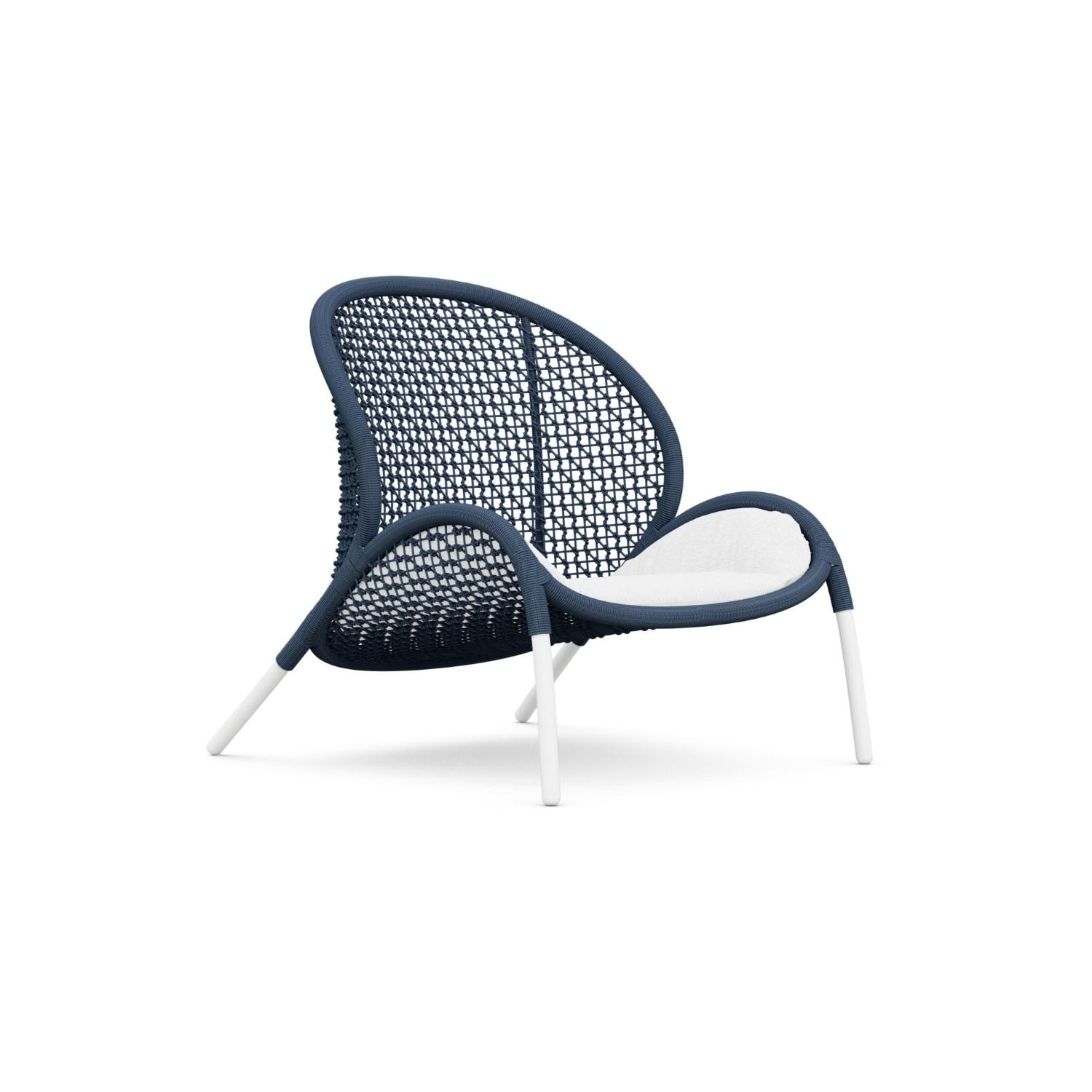 Azzurro Living DUN-R09S1-CU Dune Woven Rope Club Chair in Royal/Cloud - Angled - White Background thumbnail