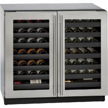 U-Line 3000 Series 36-Inch 62 Bottle Dual Zone Wine Captain - Stainless Steel - U-3036WCWCS-00B image