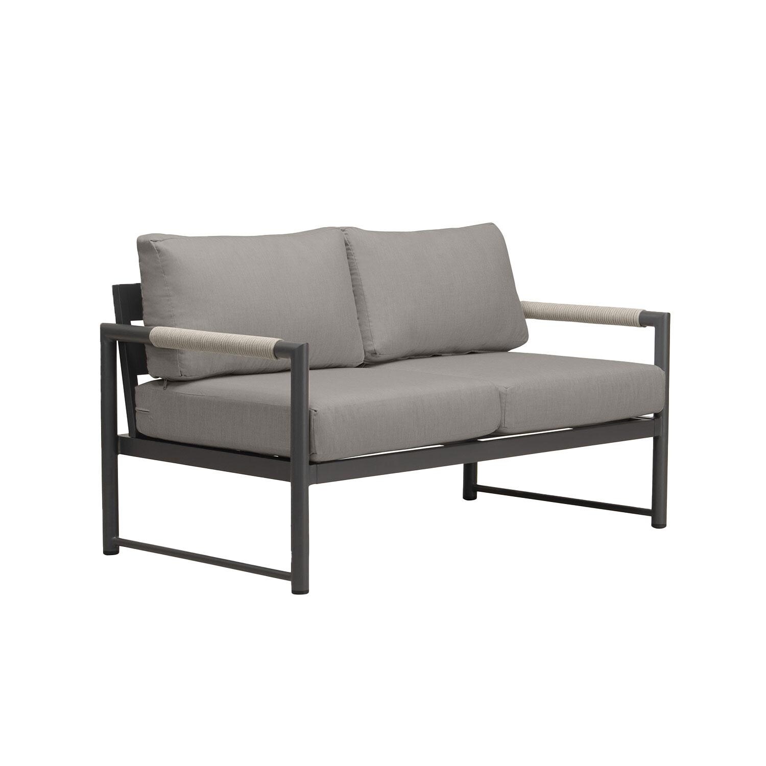 Lakeview AVEBAY-SL-PG-LS-CC Avenue Bay Slate/Pebble Gray Loveseat - Canvas Charcoal - Angled - White Background thumbnail