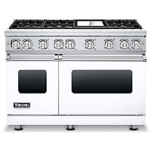 Viking Professional 7 Series 48-Inch 6-Burner Propane Gas Range With Griddle - White - VGR7486GWHLP