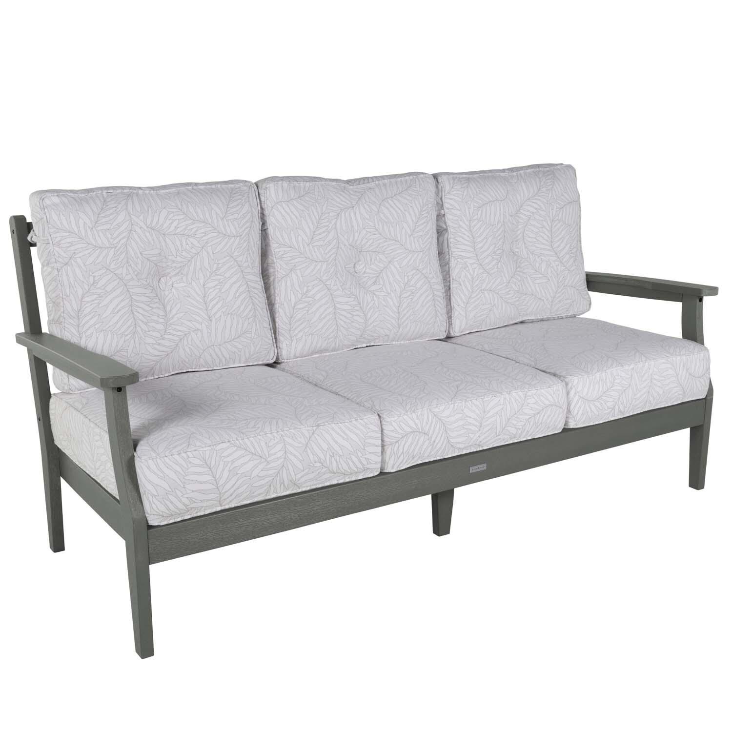Blushing Bay 2 Pc Recycled Plastic Seating Set in Lively Parchment/Coastal Teak by Lakeview Outdoor Designs - Love Seat - White Background thumbnail