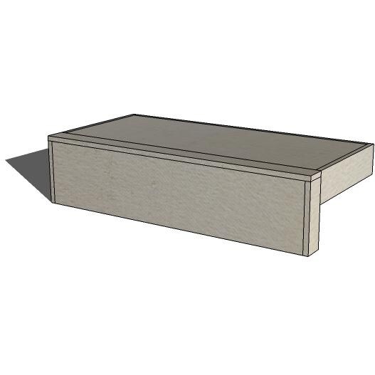 Universal Ready To Finish Overhang Raised Bar And Backsplash For 90 Degree Corner Cabinet - One Sided