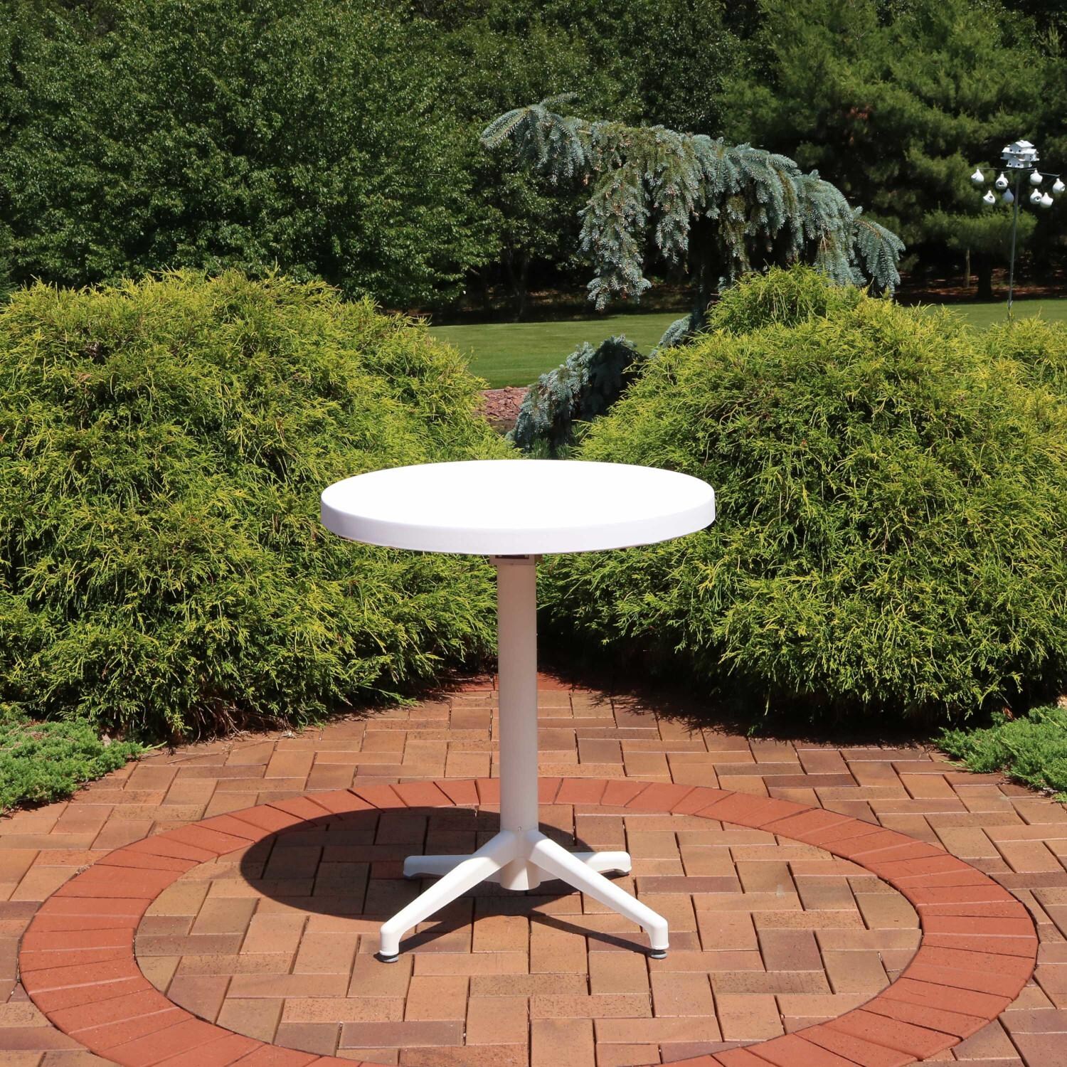 Sunnydaze Decor 27 1/2-Inch All-Weather Round Foldable Indoor/Outdoor Table - White image