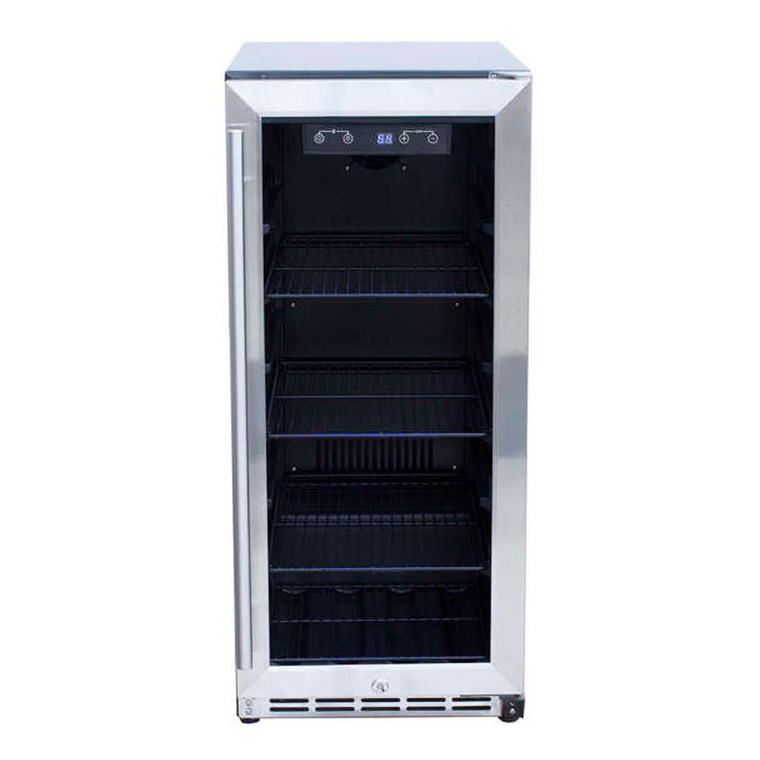 Summerset RFR-15G 15 Inch Outdoor Rated Fridge w/ Glass Door - Display - White Background thumbnail