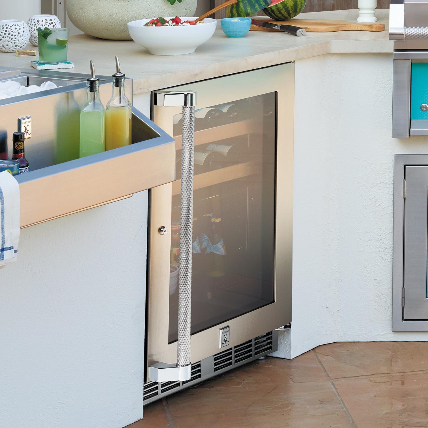 Hestan GRWGR24 24-Inch 5.0 Cu. Ft. Outdoor Dual Zone Glass Door Refrigerator With Wine Storage - Installed - Lifestyle thumbnail