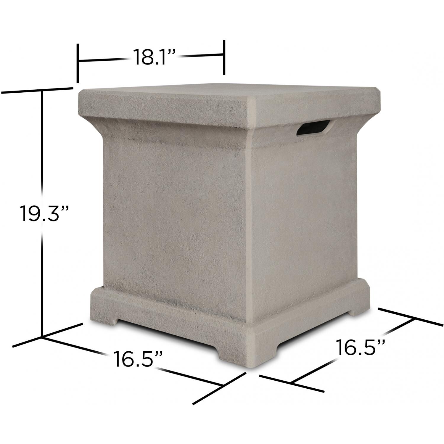 Real Flame Monaco Tank Cover - Dims - Cream thumbnail
