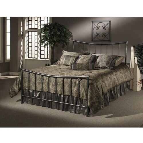 Hillsdale Edgewood Magnesium Pewter Metal Bed With Frame - Queen