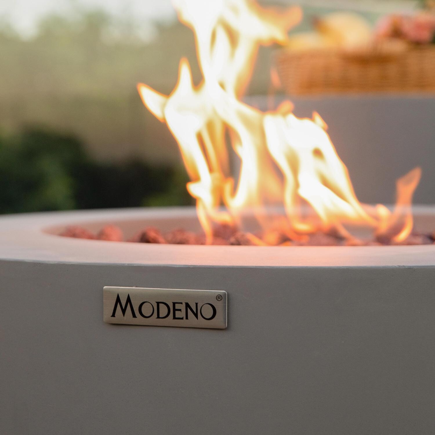 Elementi OFG152-NG Modeno Waterford 27-Inch Natural Gas Fire Pit Table - Logo Close-Up thumbnail