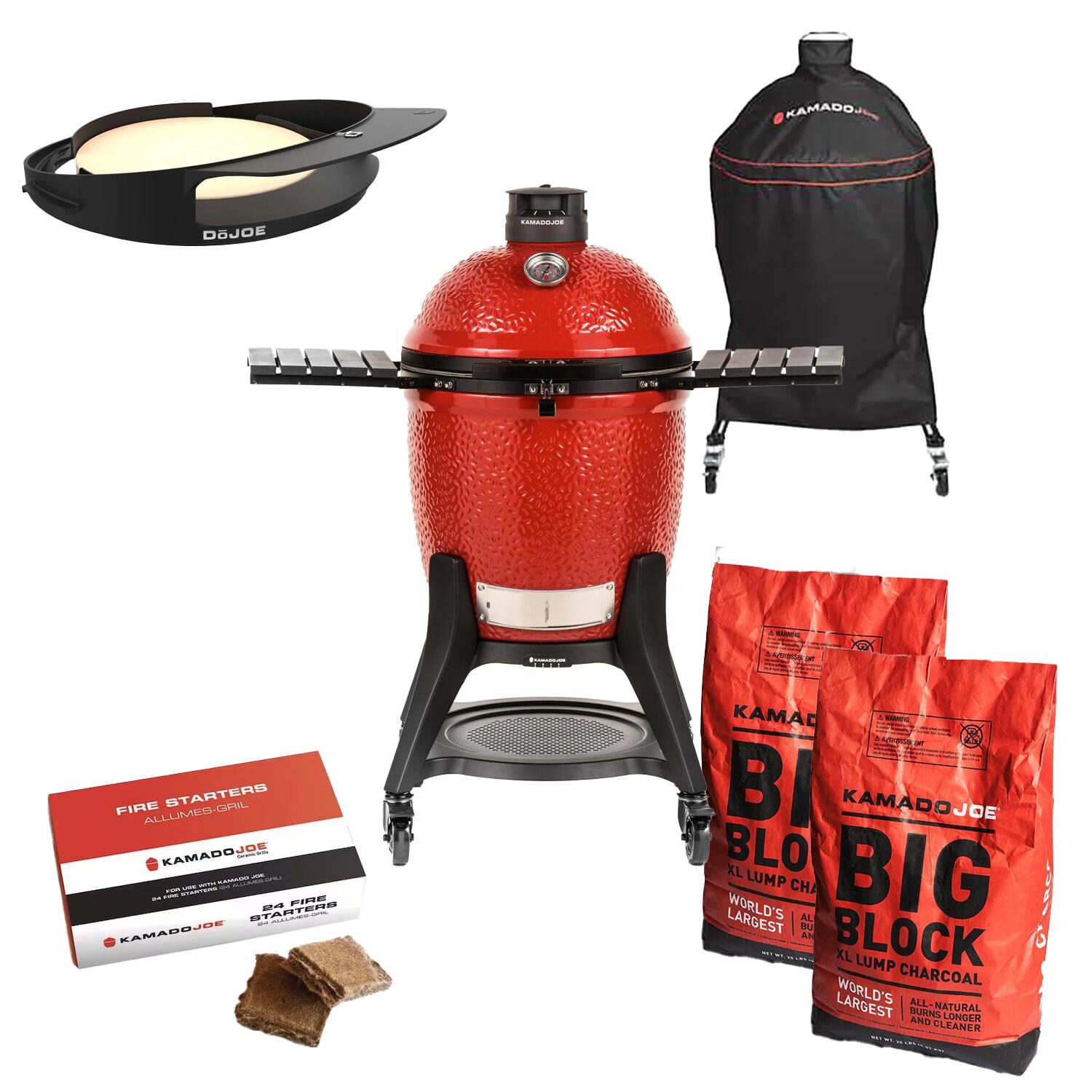 Kamado Joe Classic III Bundle w/KJ1504091 Grill, Cart, Cover, DoJoe & 2 Bags Lump Charcoal + 1 Box Firestarter - CLASSIC3PKG1 thumbnail