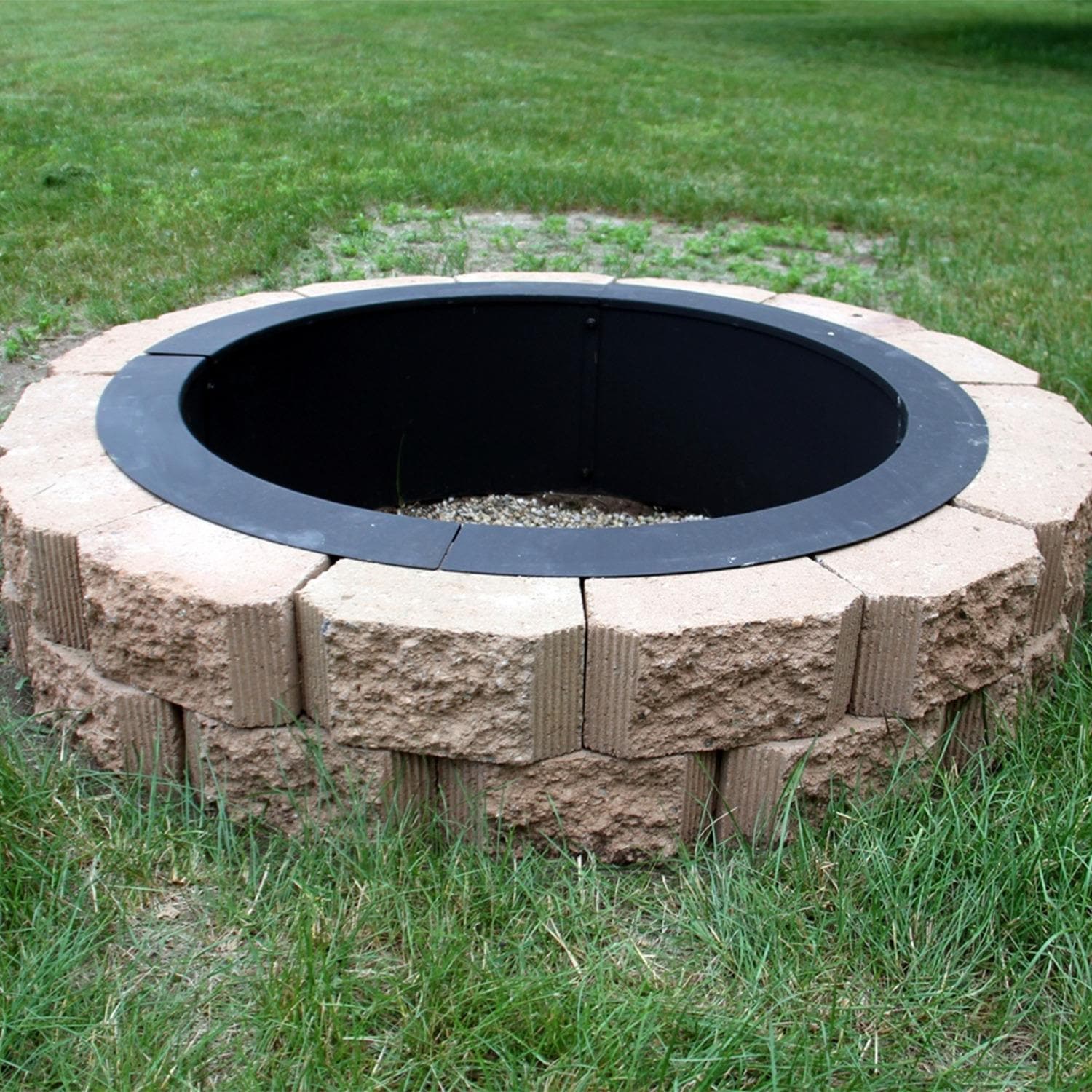 Ultimate Patio NB-FPRHD39 45 Inch Round Steel Wood-Burning Fire Pit Enclosure - Fitted in Paver Fire Pit - Detail thumbnail