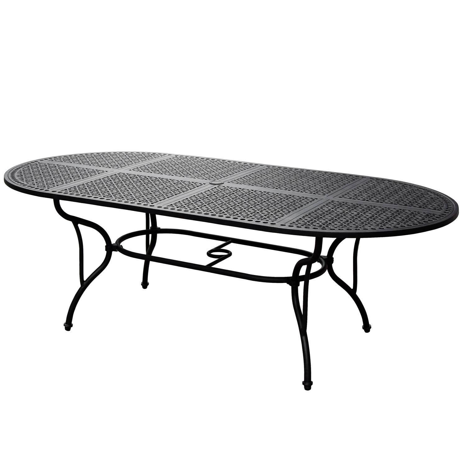 Elysian 84 X 42 Inch Oval Cast Aluminum Patio Dining Table ...