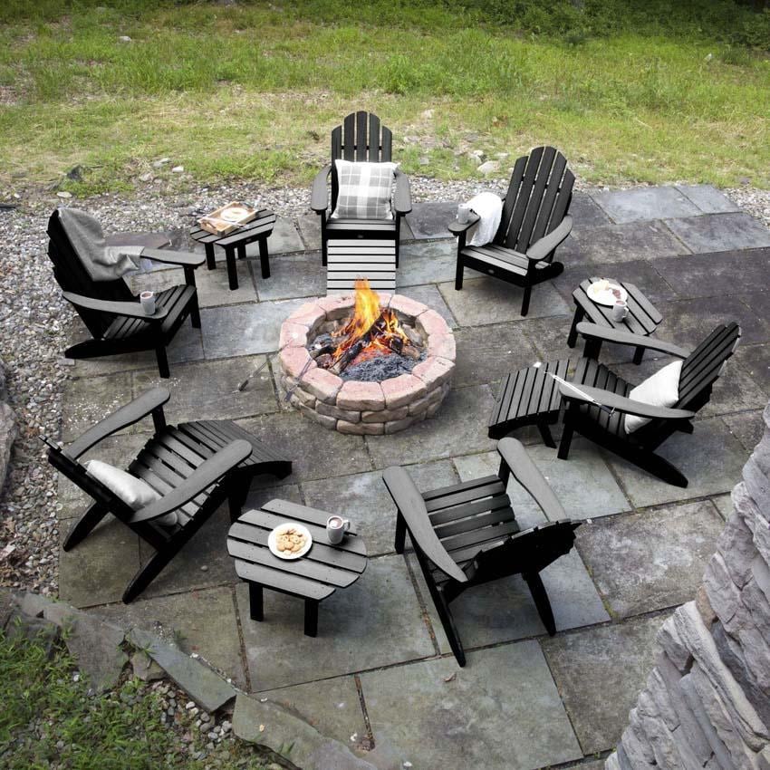 Paradise Key 12 Pc Set Recycled Plastic Seating Set in Black By Lakeview Outdoor Designs - Lifestyle thumbnail