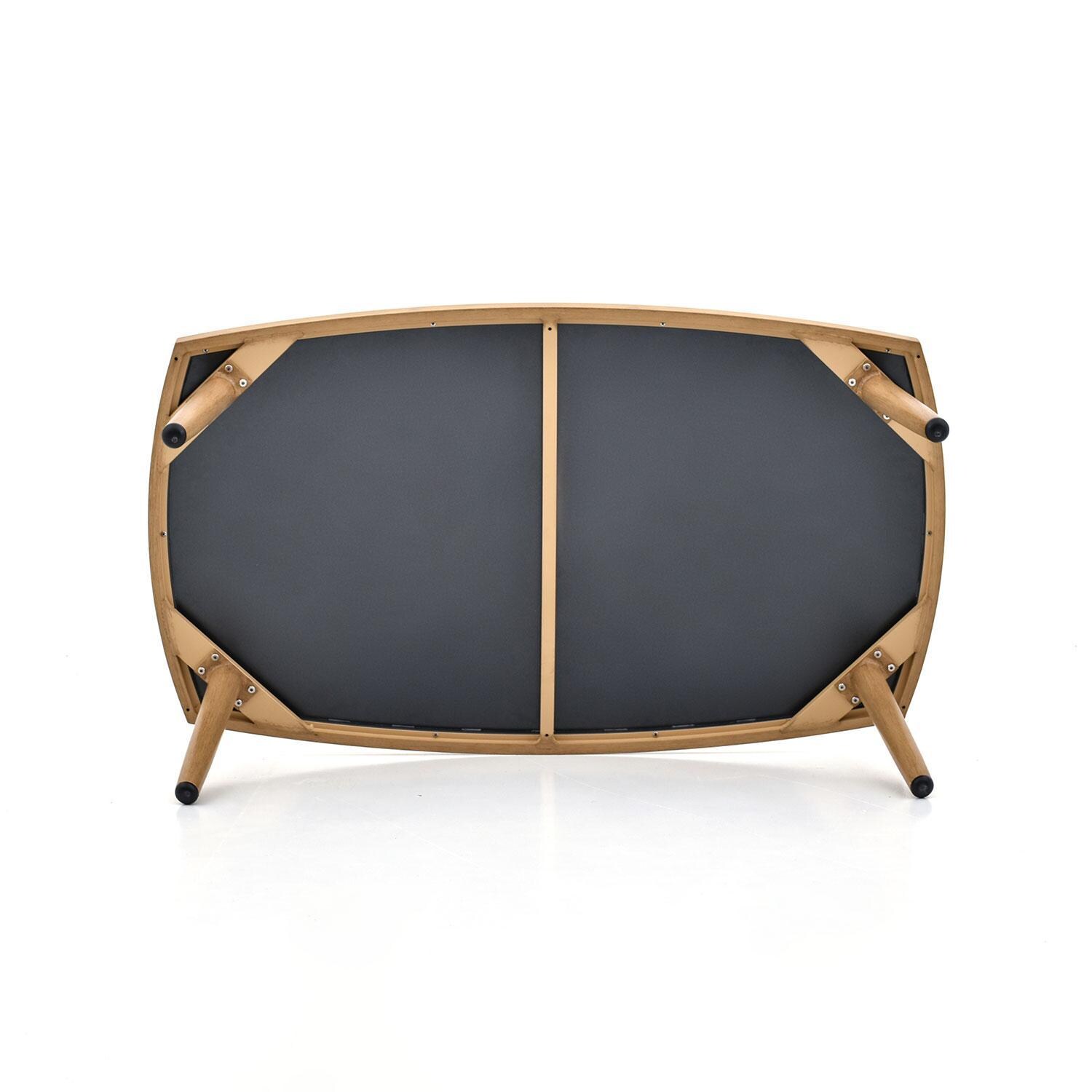 Evangeline 47 Inch Aluminum Coffee Table by Lakeview Outdoor Designs - Bottom View - White Background thumbnail