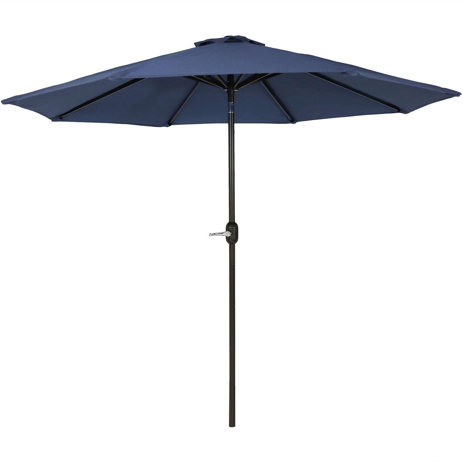 Ultimate Patio 9 Ft. Octagonal Patio Umbrella W/ Crank & Tilt - Navy Blue - Standing Straight thumbnail