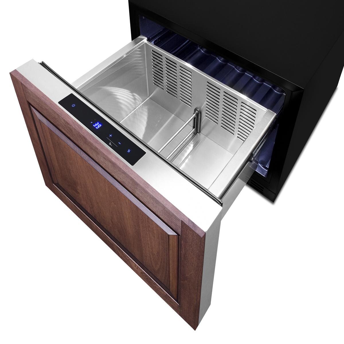 Summit FF1DSS Commercial 21 1/2-Inch 1.6 Cu. Ft. Built-In Drawer Refrigerator - Open with Custom Front Panel thumbnail