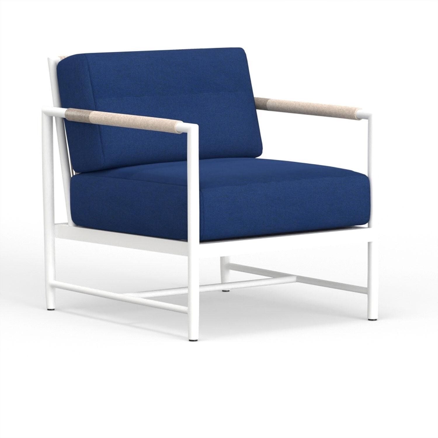 Sabbia Aluminum Club Chair in Echo Midnight w/ No Welt by Sunset West - Display - White Background thumbnail