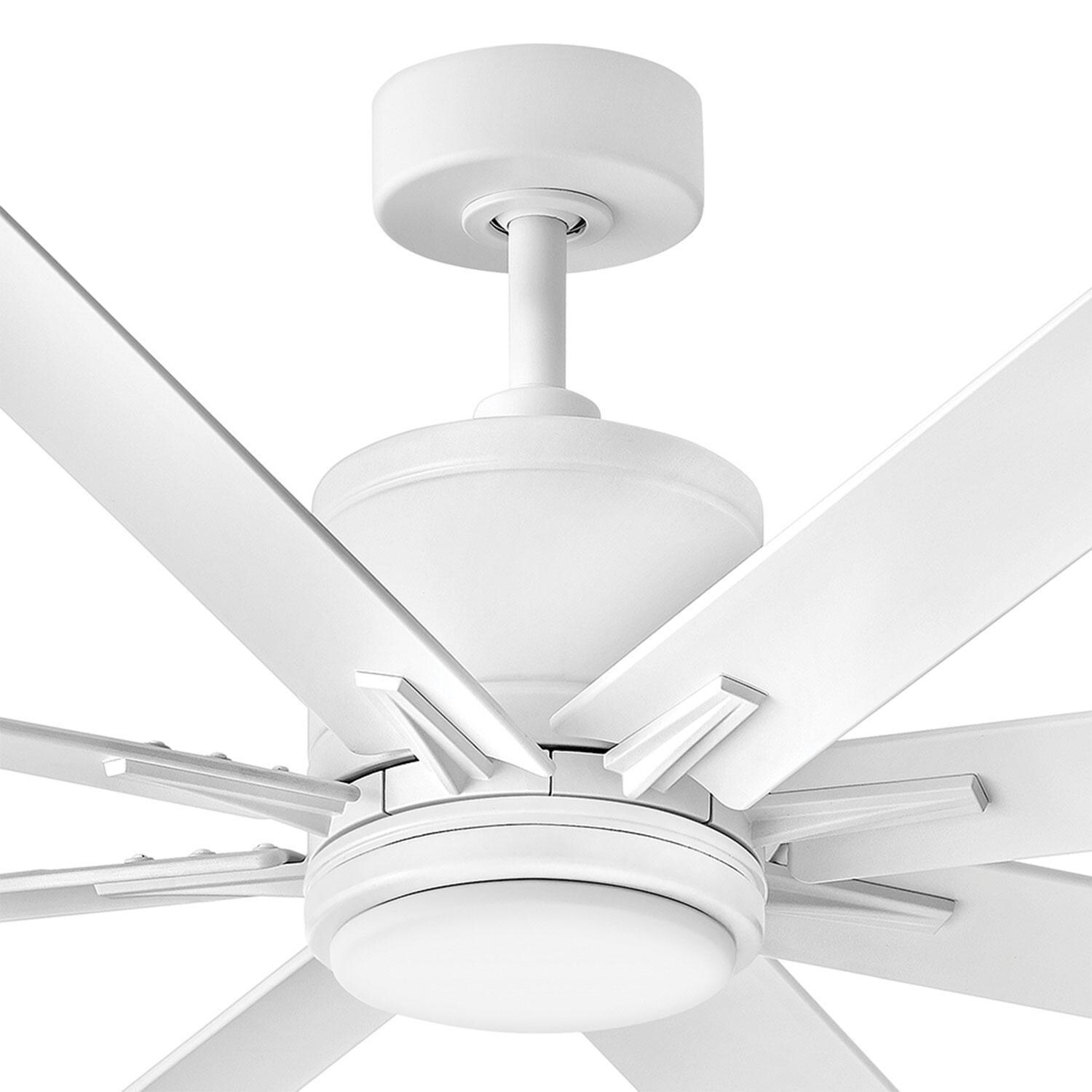 Hinkley Lighting 907166FMW-LWD Vantage 66-in Indoor / Outdoor LED Smart Ceiling Fan - Matte White - Blades & LED Light - Detail thumbnail