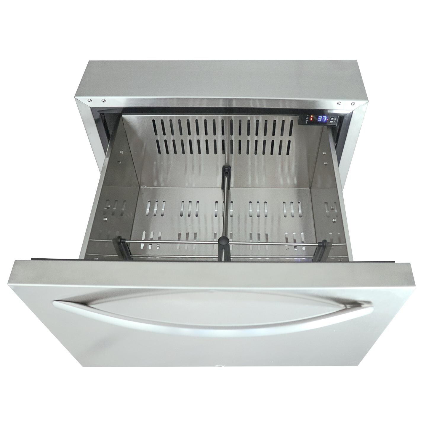 RCS REFR4 24-Inch 5.2 Cu. Ft. Outdoor Rated Dual Drawer Compact Refrigerator - Top Drawer Open - Detail thumbnail