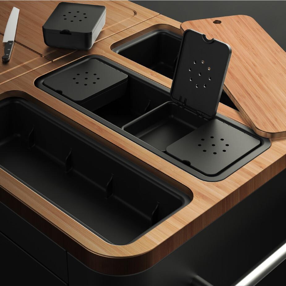 Everdure HBPK Indoor/Outdoor 40-Inch Mobile Prep Kitchen - Container Close-Up thumbnail