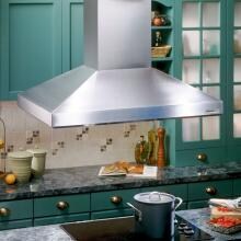 Broan 40-Inch Island Chimney-Mount Range Hood - Blower Not Included - 637004EX