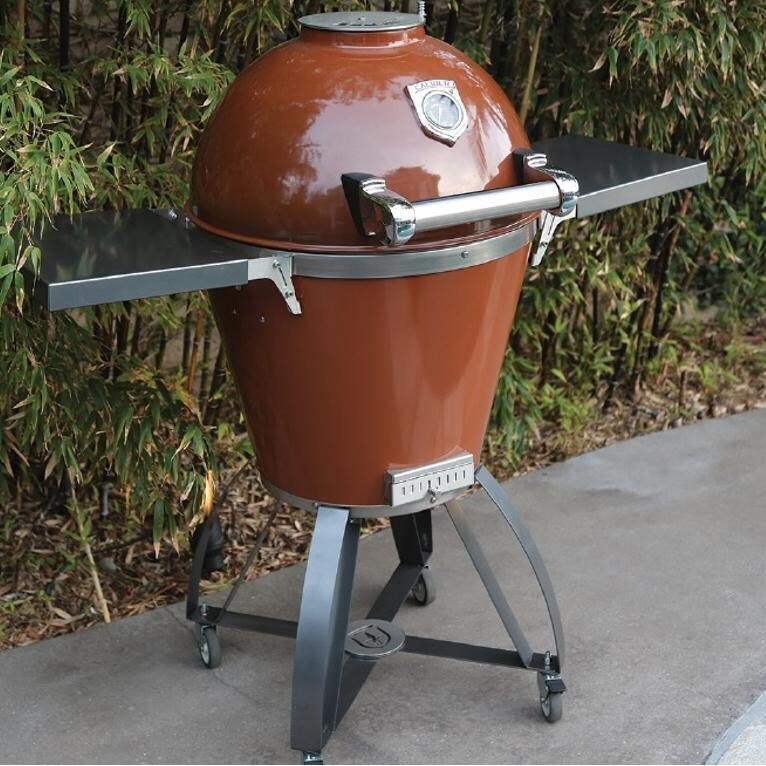 Caliber Pro Stainless Steel Kamado Grill On Anthracite Grey Cart - Terra Cotta