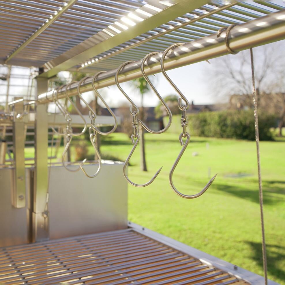 Tagwood BBQ 26 Inch Argentine Santa Maria Wood Fire &amp; Charcoal Grill - Food Hooks - Detail thumbnail