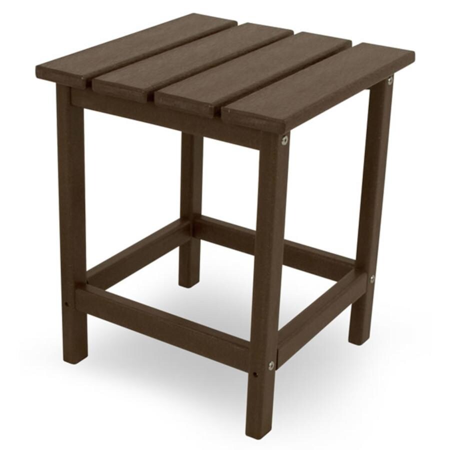 Long Island 15 Inch Square Recycled Plastic End Table in Mahogany by POLYWOOD