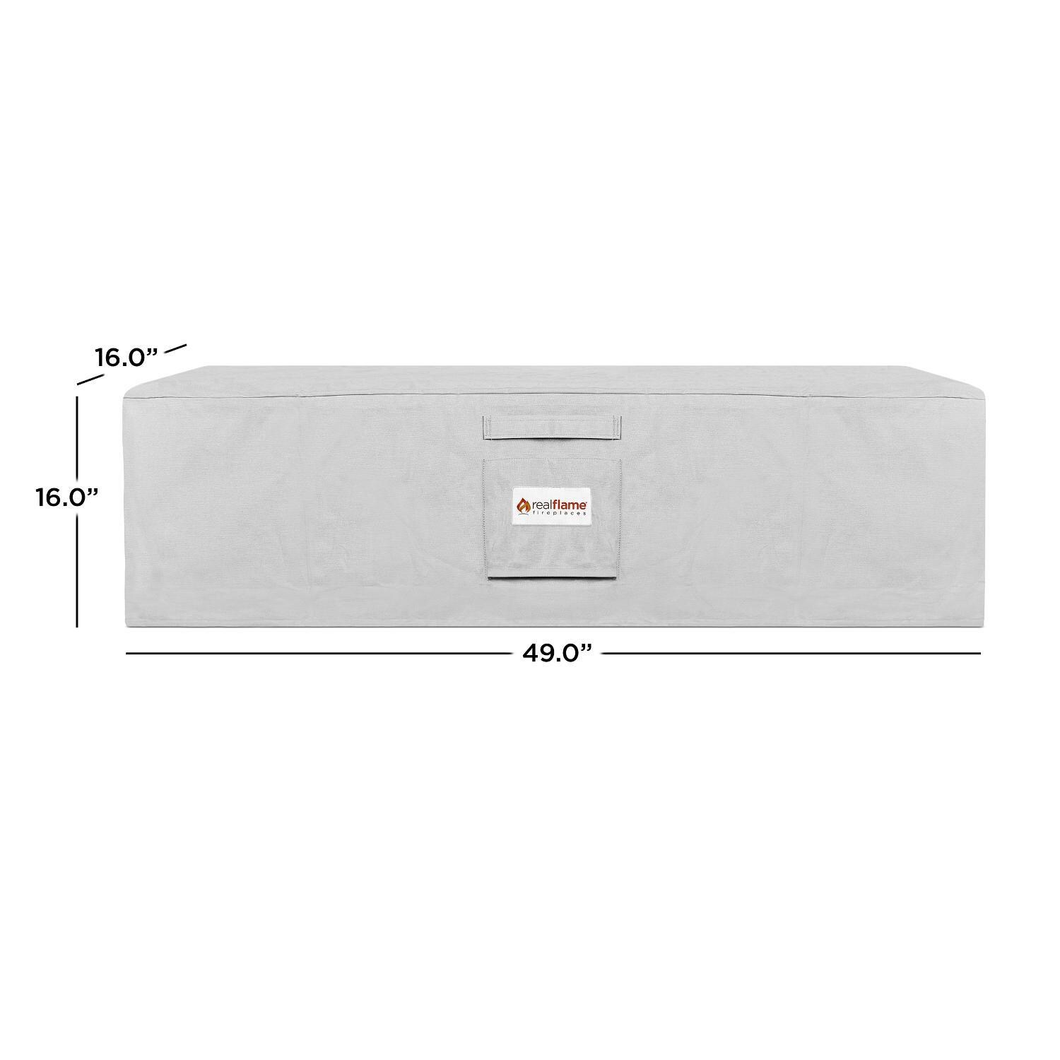 Lakeview Outdoor Designs SC-A0003 Du Monde/Gentilly Rectangle Gas Fire Table Protective Cover - Light Gray - Dimensions thumbnail