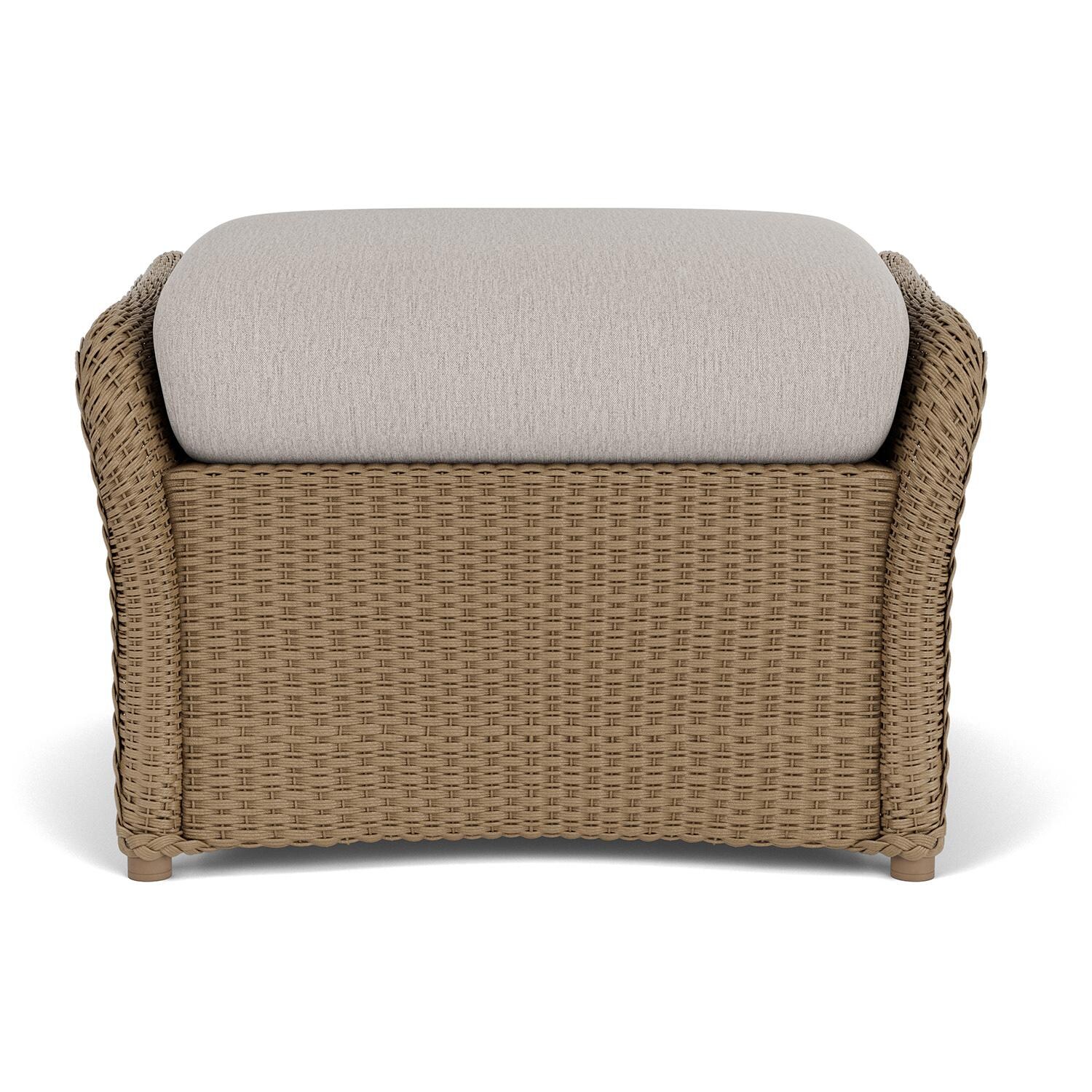 Lloyd Flanders Weekend Retreat Woven Ottoman in Fawn Finish W/ Remy Cloud Fabric thumbnail