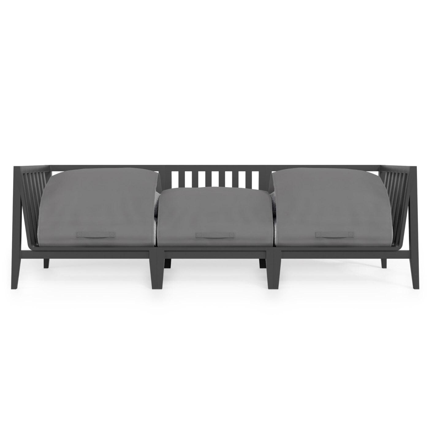 Outer Charcoal Aluminum Outdoor Sofa - 3 Seat W/ OuterShell Cover - Pacific Fog Gray image