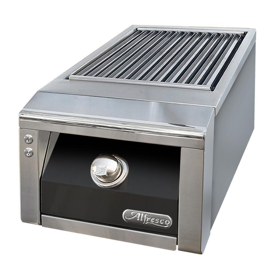 Alfresco Built-In Natural Gas Sear Zone Side Burner in Jet Black Gloss - AXESZ-NG-S9005