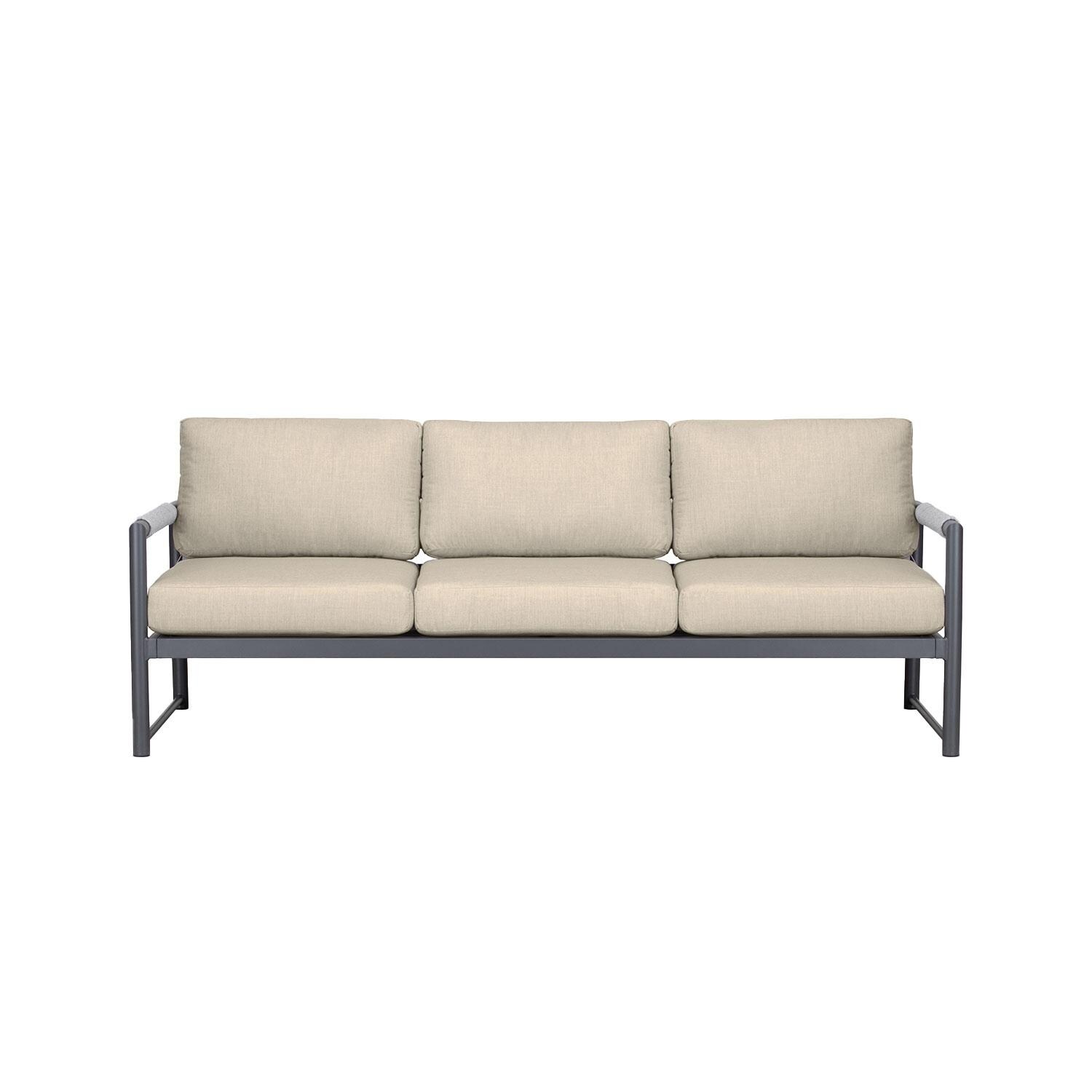 Lakeview AVEBAY-SL-PG-SET141-CF Avenue Bay Slate/Pebble Gray 3 Pc Sofa Club Chair Set - Canvas Flax - Sofa - White Background thumbnail