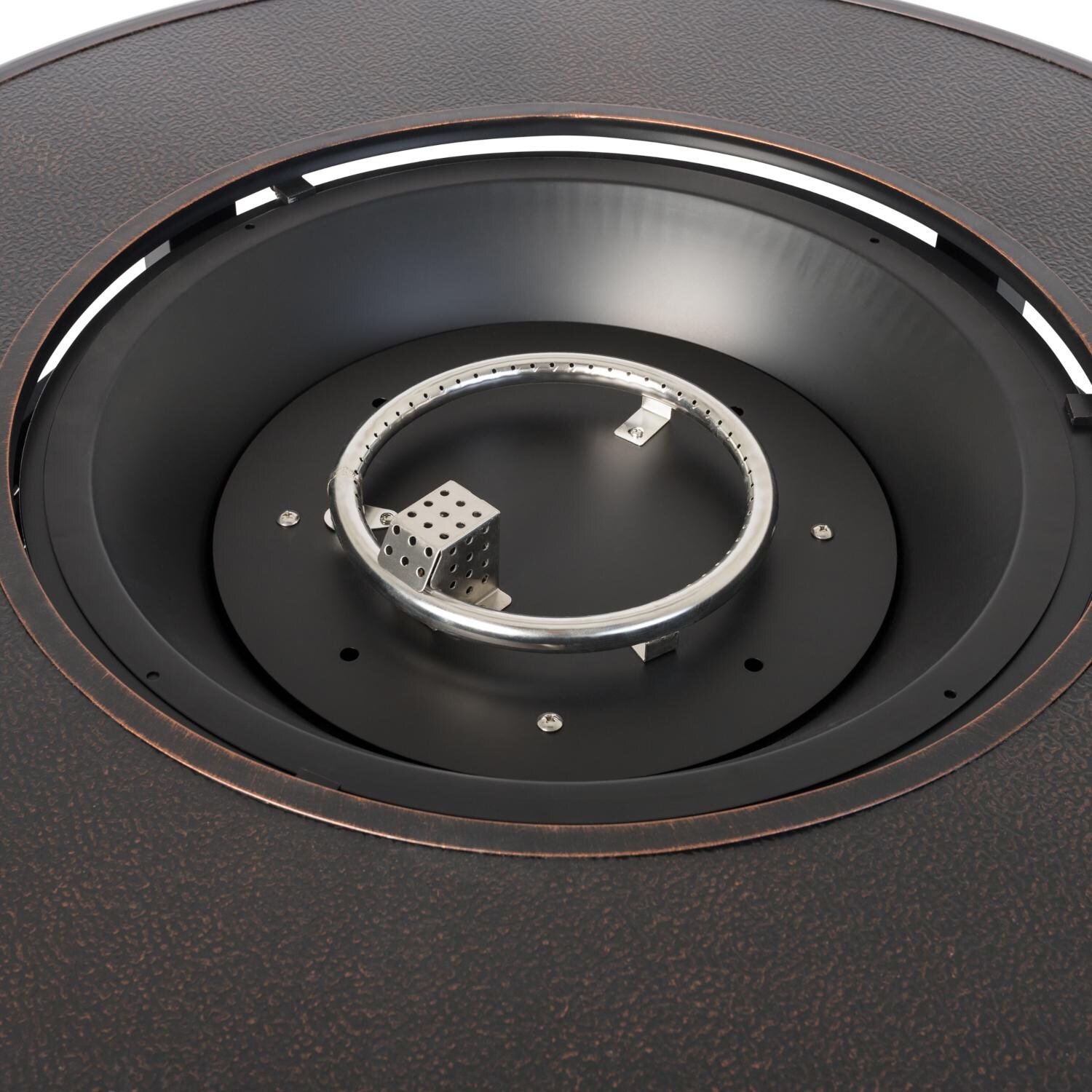 Ultimate Patio SC62746 Magnolia Way 42-Inch Round Aluminum Propane Fire Pit Table - Burner No Fire Glass thumbnail