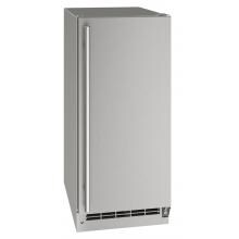 U-Line 15-Inch 3.1 Cu. Ft. Outdoor Rated Solid Door Refrigerator - Stainless Steel - UORE115-SS01A image