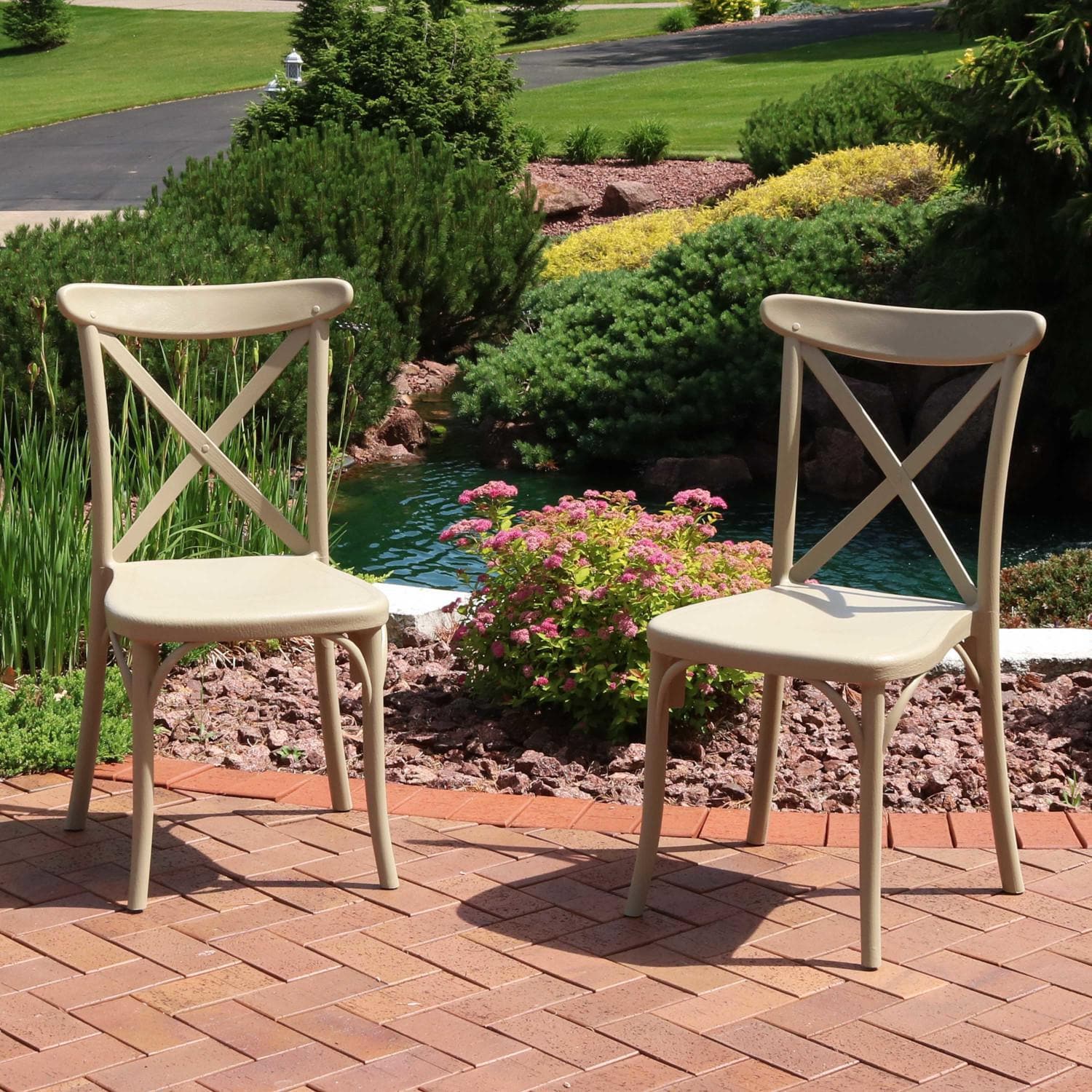 Ultimate Patio 4 Piece Stackable Coffee Indoor/Outdoor Patio Dining Chair Set thumbnail