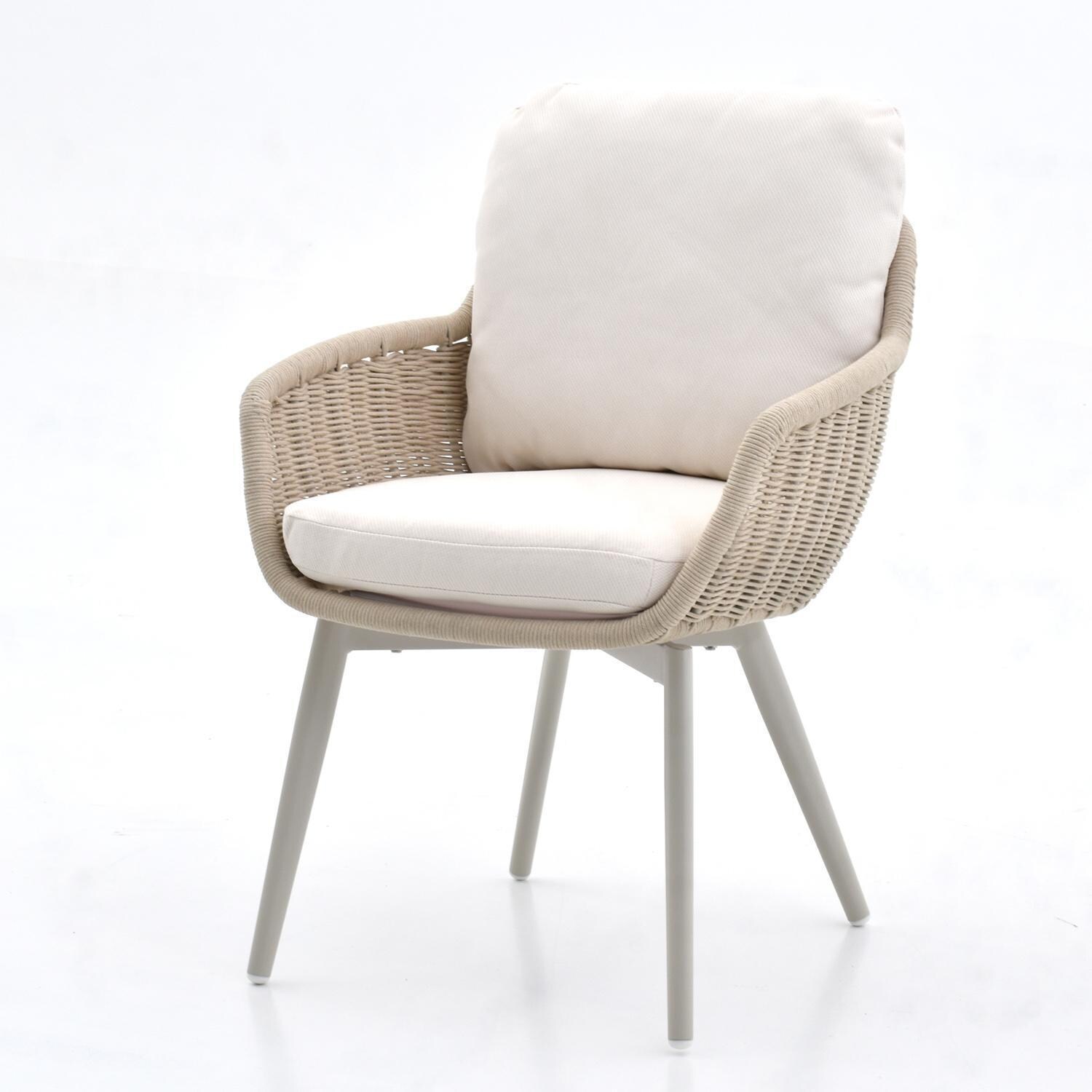 Lakeview Outdoor Designs LV-359-5 Avery Island 5 Pc Aluminum Dining Set in Gray By Lakeview - Chair Front - White Background thumbnail