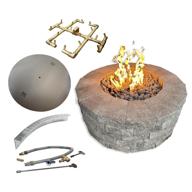 32 Inch Brass Natural Gas Fire Pit Enclosure in by Warming Trends