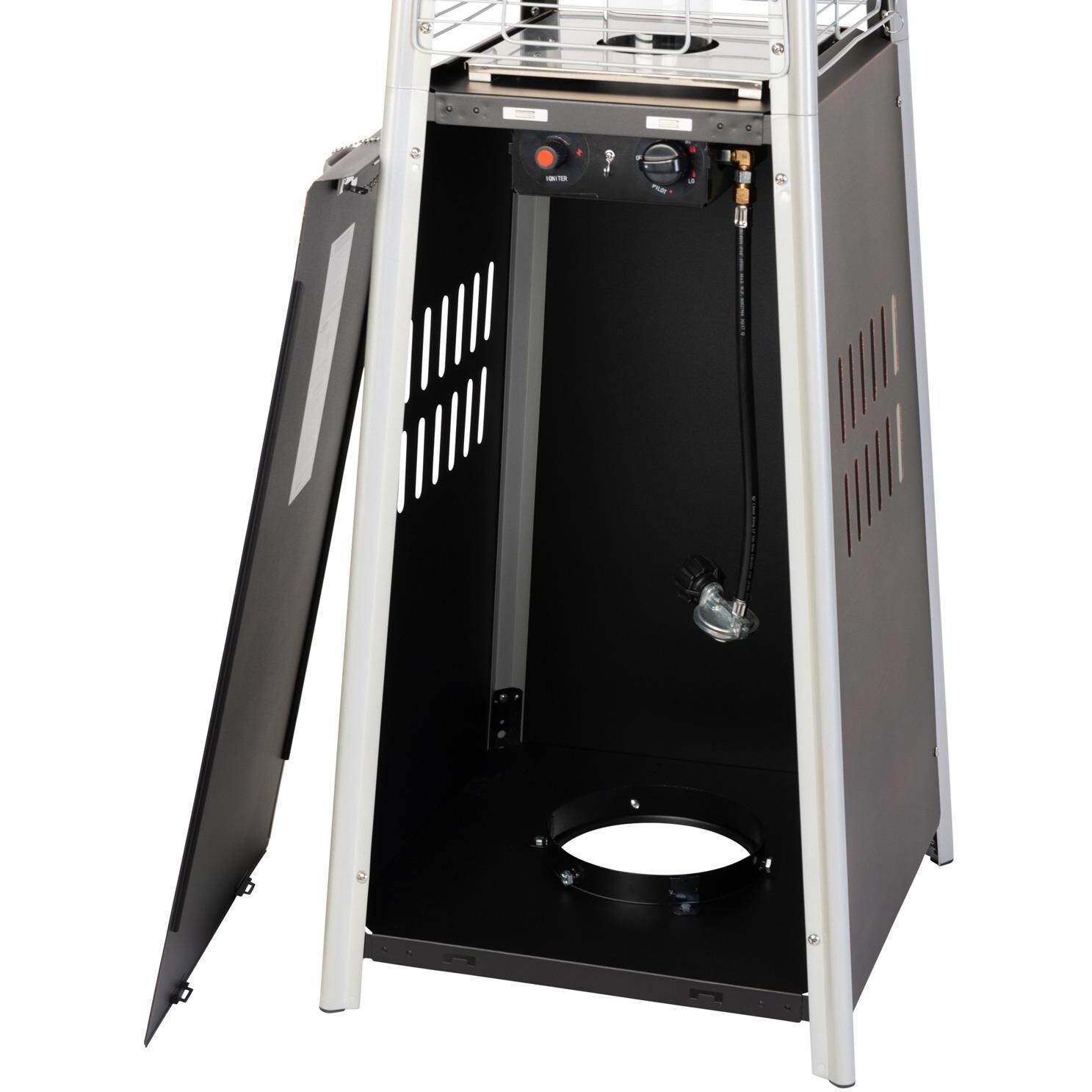 Ultimate Patio Propane Pyramid Flame Patio Heater - Brushed Bronze - Empty Tank Housing - White Background thumbnail