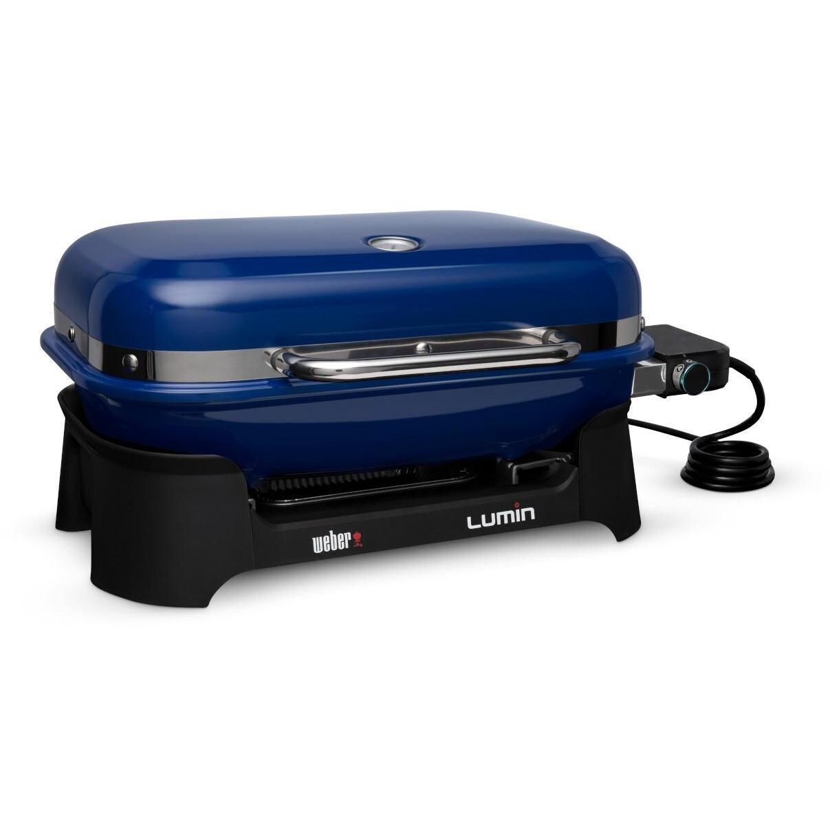 Weber 92300901 Deep Ocean Blue Lumin Portable 1560 Watt Electric Grill - Left Side - White Background thumbnail