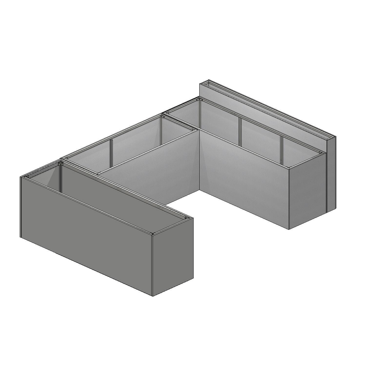 Pro-Fit PRODIY868BU DIY PRO 8' x 6' x 8' Unfinished Island w/8' Bar - Angled View - White Background thumbnail