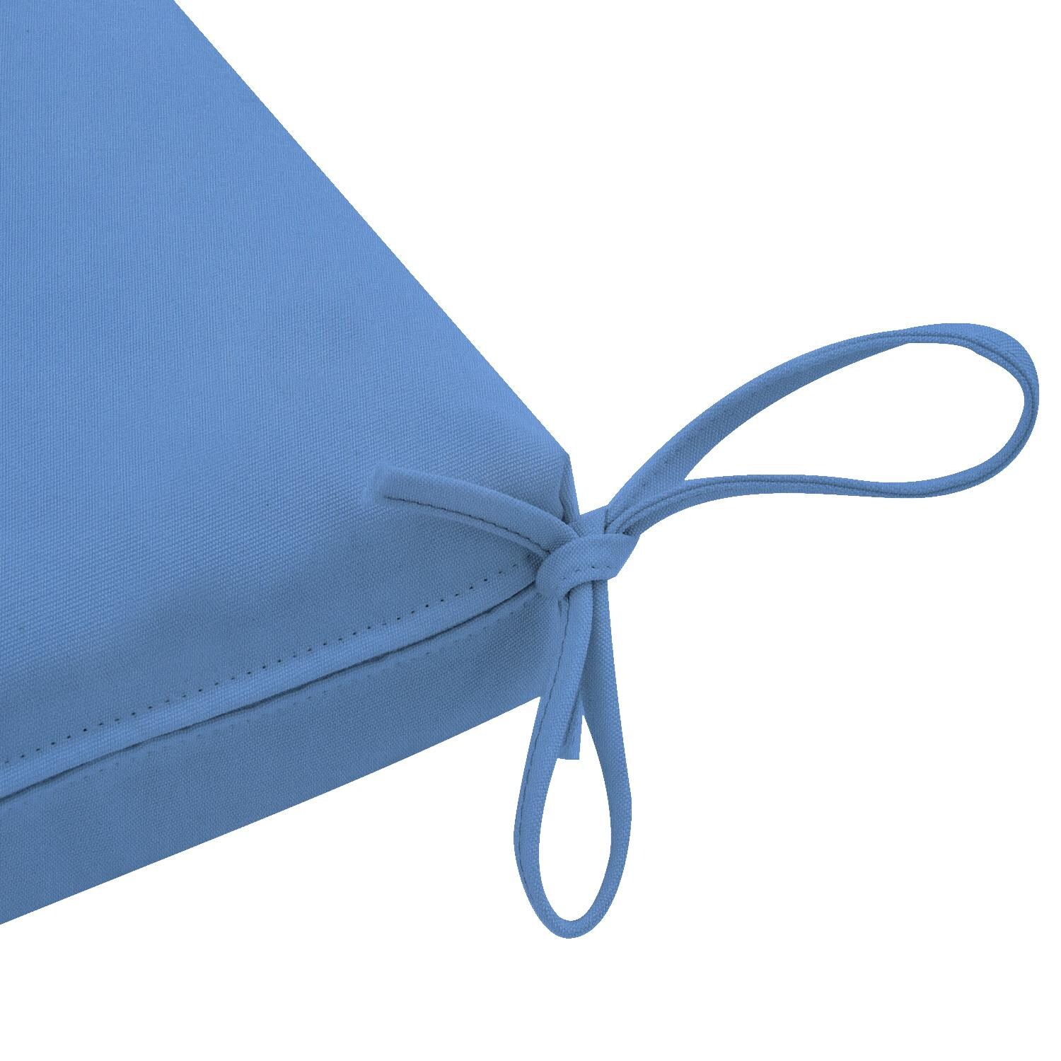 Sunbrella Canvas Capri Large Outdoor Replacement Bench Cushion W/ Knife Edge By UltimatePatio.com - Tie Detail thumbnail