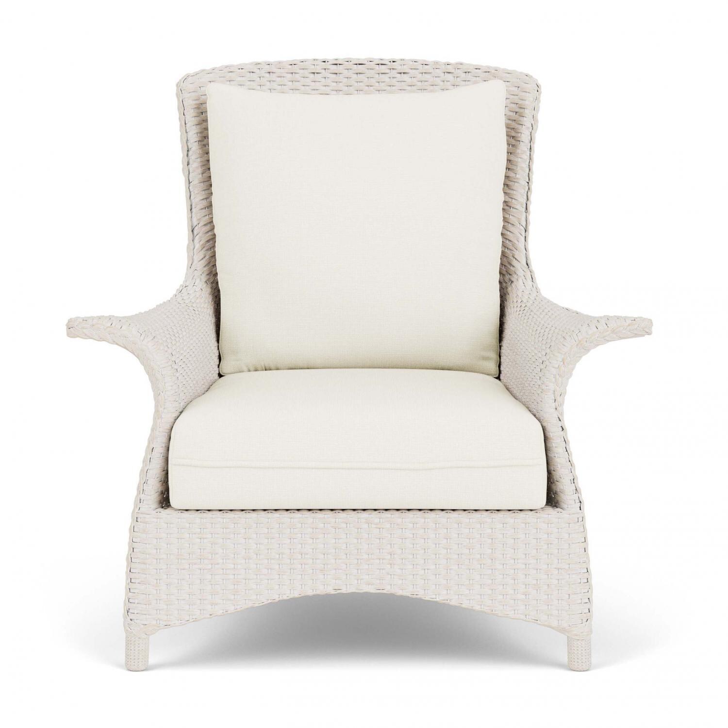 Lloyd Flanders Mandalay Lounge Chair in Antique White Finish with Sailcloth Salt Fabric thumbnail