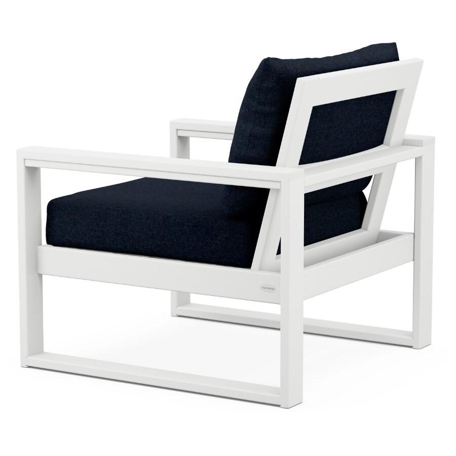 POLYWOOD EDGE Club Chair in White / Marine Indigo - Back thumbnail