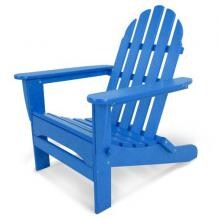 Classic Recycled Plastic Wood Patio Folding Adirondack Chair By POLYWOOD - Pacific Blue