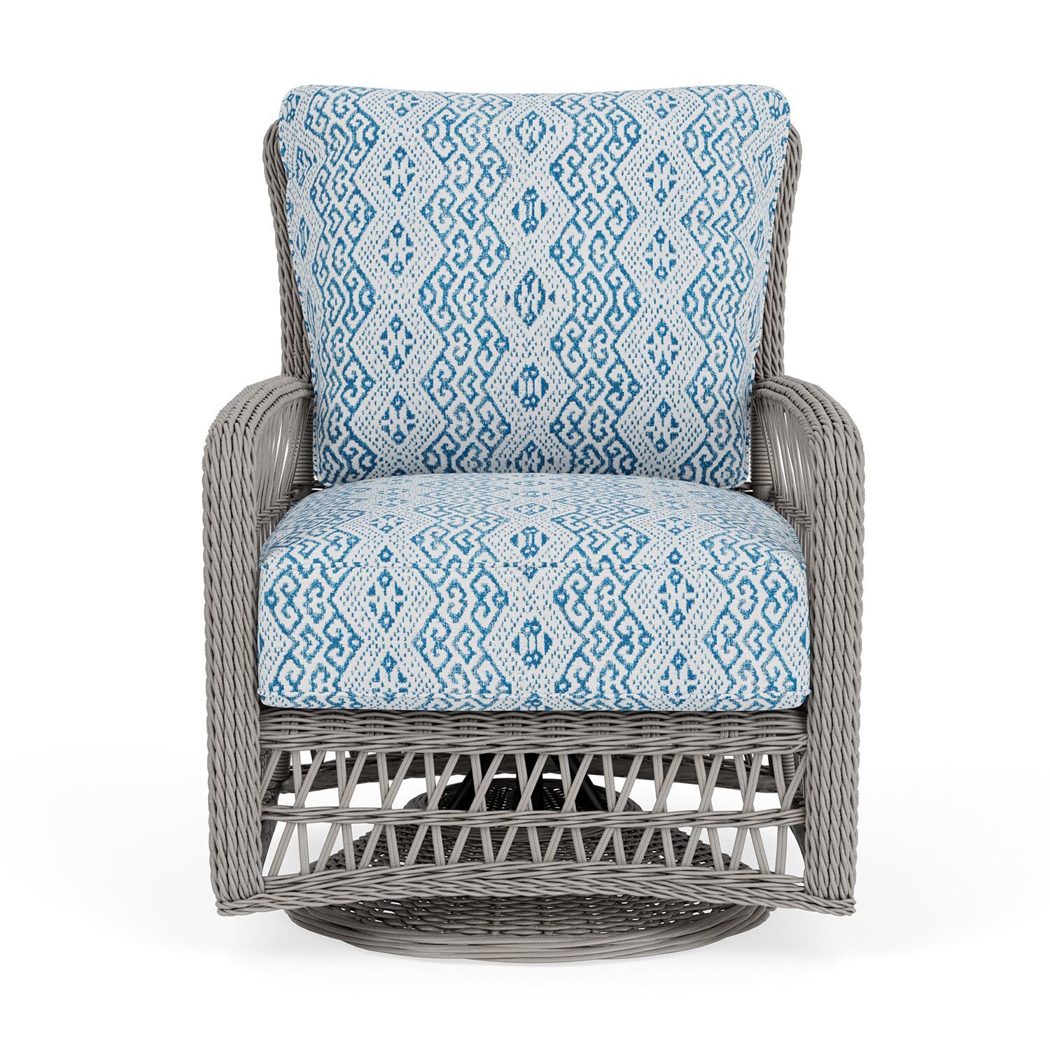 Lloyd Flanders Mackinac Swivel Glider Lounge Chair in Putty Finish with Aman Capri fabric thumbnail