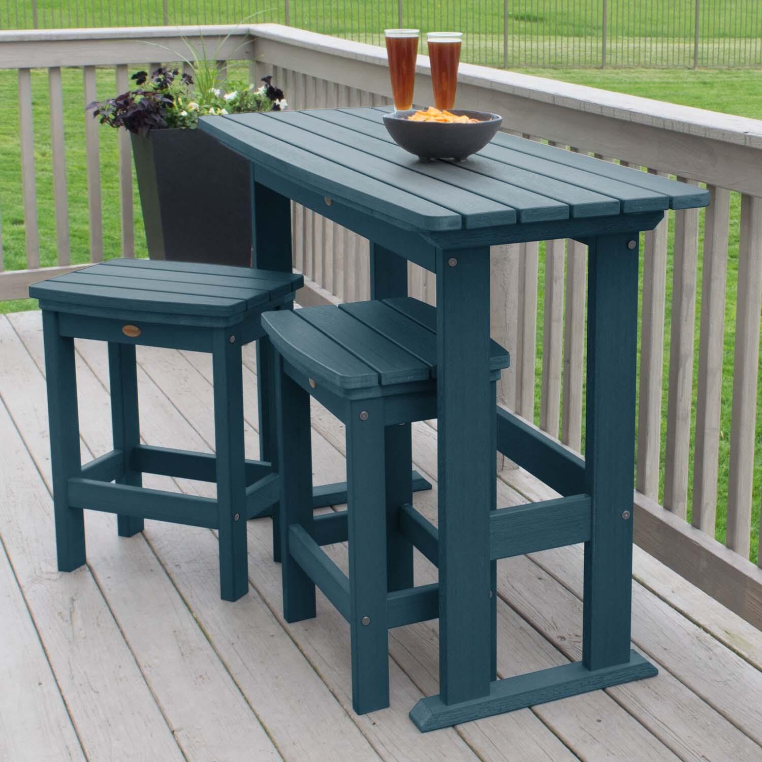 Hart Lane 3 Pc Recycled Plastic Counter Height Dining Set in Nantucket Blue By Lakeview - Lifestyle thumbnail