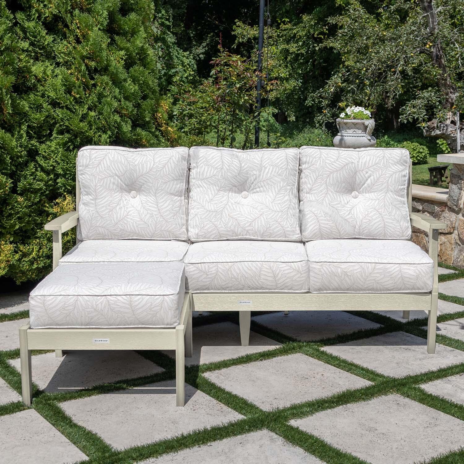 Blushing Bay 2 Pc Recycled Plastic Seating Set in Lively Parchment/Whitewash by Lakeview Outdoor Designs - Lifestyle thumbnail
