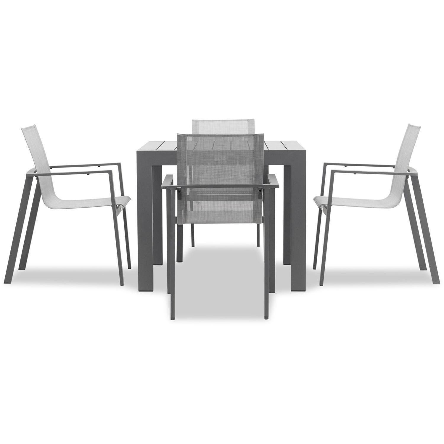 Spring Bay 5 Pc Aluminum Dining Set in Slate/Slate by Lakeview Outdoor Designs